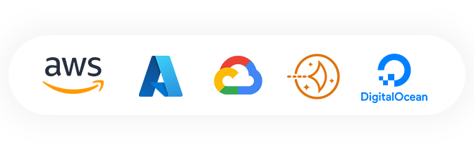 AWS, Microsoft Azure, Google Cloud, Amazon Lightsail, Digital Ocean
